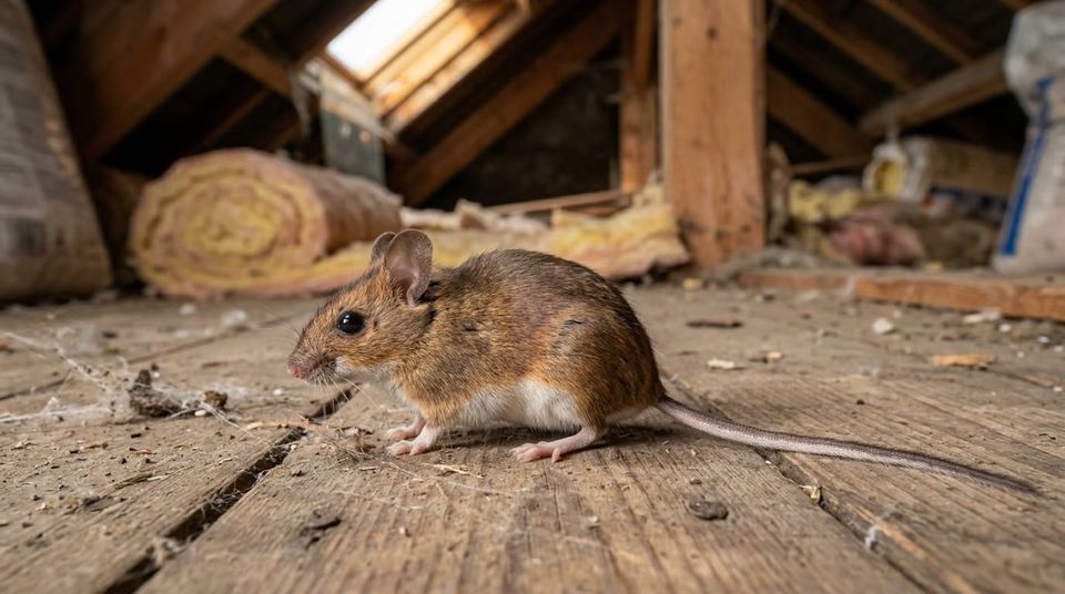 Souris dans l'entretoit près de l'isolant : extermination de souris à Gatineau